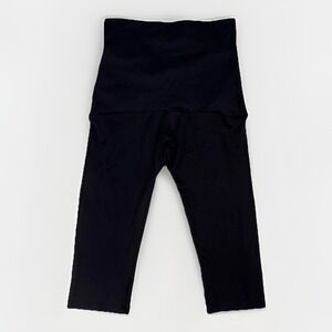 Slim Girl Shapewear Cropped Leggings Womens XL Black Nylon Stretch Tummy Thighs‎